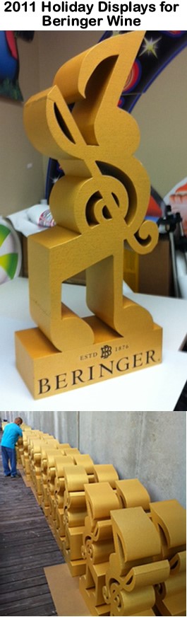 Retail Custom Foam Music Note Display for Beringer Wine