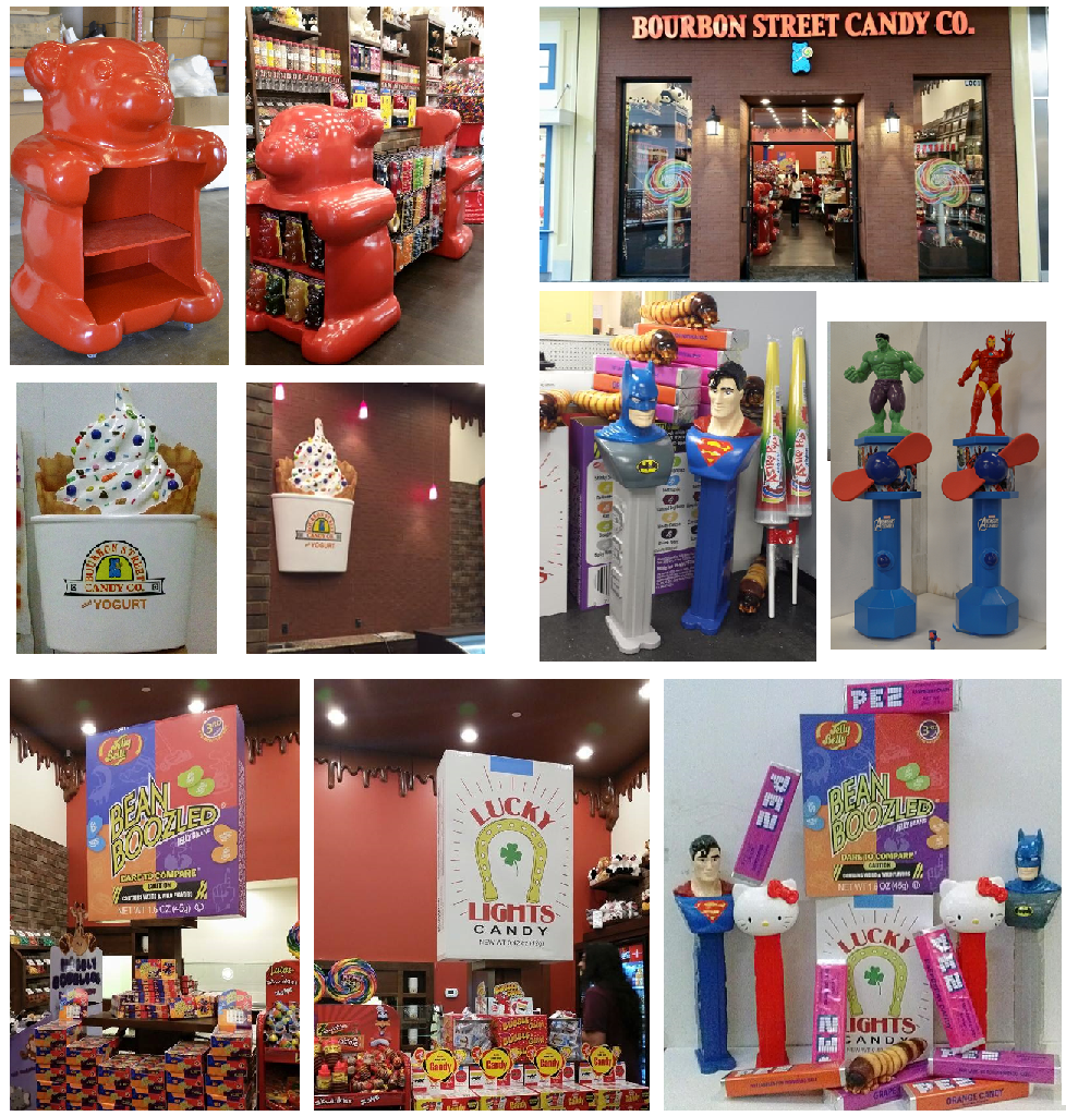 Custom Foam Sculpted Retail Displays and Decor of Candy and Ice Cream Props