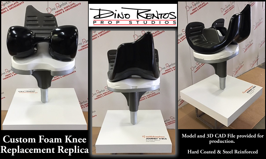 Knee Replacement Foam Replica Sculptures and Display for Tradeshows and Conventions
