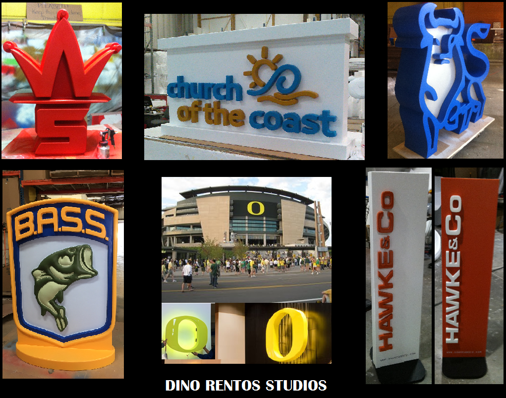 Custom Foam Logo and Signage Props and Scenic Sculptures and Displays for Tradeshows and Conventions