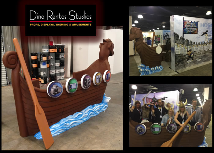 Large Custom Foam Viking Ship and Oar for Custom Tradeshow Display