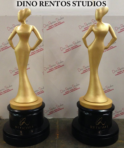 Custom Foam Award Statue Props and Scenic Sculptures and Displays for Tradeshows and Conventions