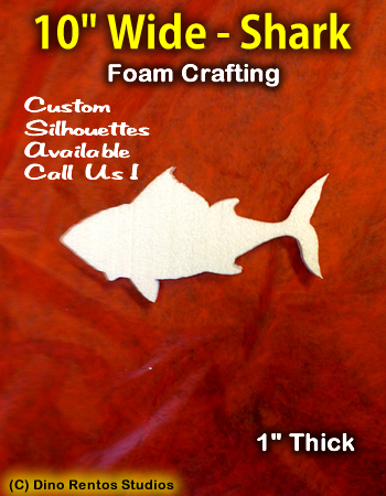 10 Inch Shark Foam Shape Silhouette 10 Inch Shark Foam Shape Silhouette