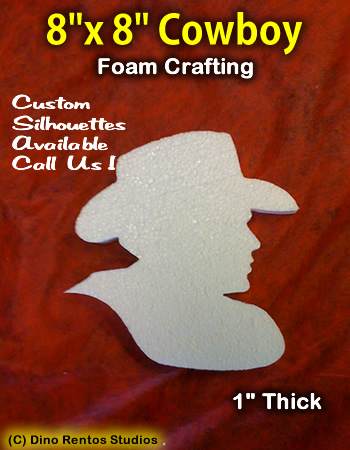 8 Inch Cowboy Foam Shape Silhouette 8 Inch Cowboy Foam Shape Silhouette