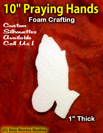 10 Inch Praying Hands Foam Shape Silhouette 10 Inch Praying Hands Foam Shape Silhouette