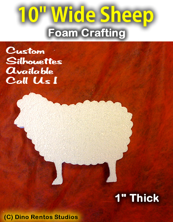 10 Inch Sheep Foam Shape Silhouette