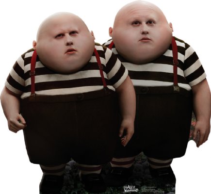Tweedle Dee and Tweedle Dum - Alice in Wonderland Cardboard Cutout Standup Prop Tweedle Dee and Tweedle Dum - Alice in Wonderland Cardboard Cutout Standup Prop