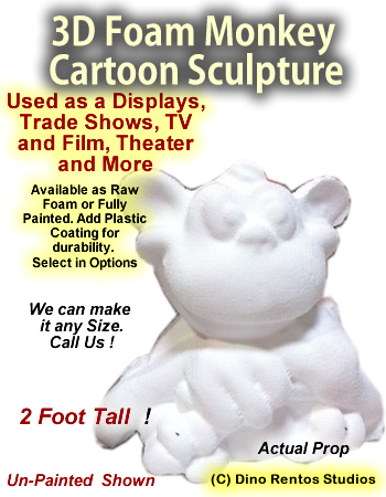 3D Foam Cartoon Monkey Prop 3D Foam Cartoon Monkey Prop