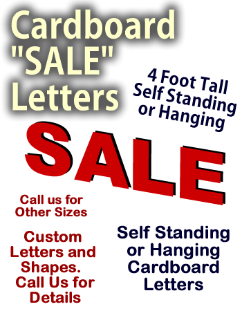SALE Letters Cardboard Cutout Standup Display SALE Letters Cardboard Cutout Standup Display