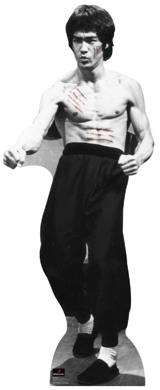 Bruce Lee With Cuts - Bruce Lee Cardboard Cutout Standup Prop