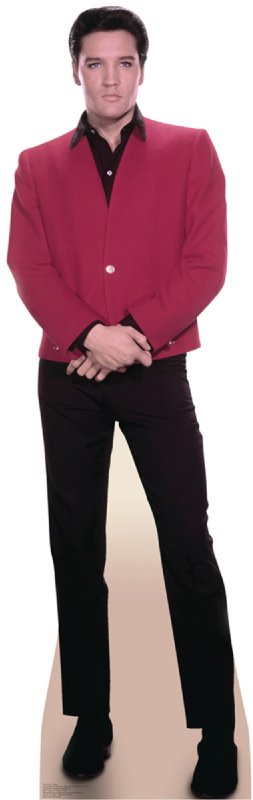 Elvis Red Jacket - Elvis Cardboard Cutout Standup Prop Elvis Red Jacket - Elvis Cardboard Cutout Standup Prop