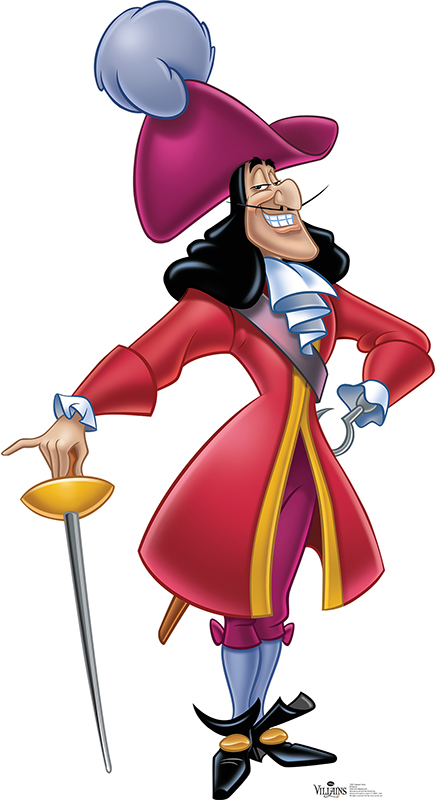 Captain Hook - Disney Villain Cardboard Cutout Standup Prop Captain Hook - Disney Villain Cardboard Cutout Standup Prop
