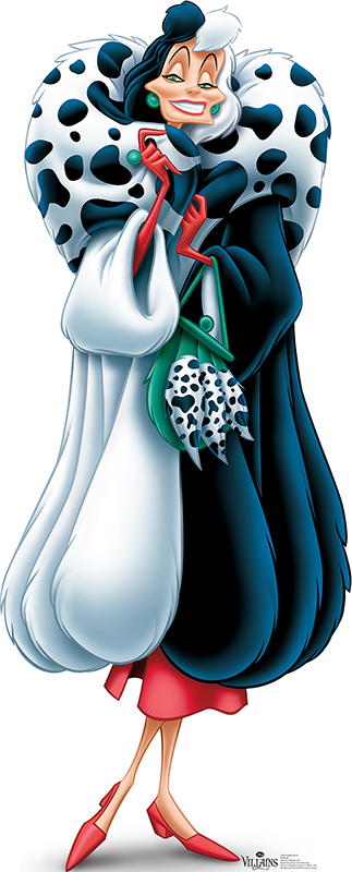 Cruella de Vil - Disney Villain Cardboard Cutout Standup Prop Cruella de Vil - Disney Villain Cardboard Cutout Standup Prop