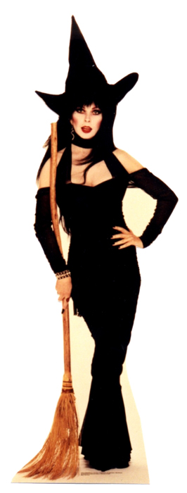 Elvira Broom - Halloween Cardboard Cutout Standup Prop Elvira Broom - Halloween Cardboard Cutout Standup Prop