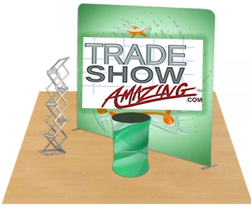 8ft Straight Portable Fabric Tension Exhibition Display System (With Graphic) 8ft Straight Portable Fabric Tension Exhibition Display System (With Graphic)