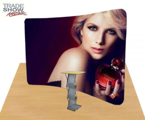10ft Curved Portable Fabric Tension Exhibition Display System- Style B (With Graphic) 10ft Curved Portable Fabric Tension Exhibition Display System- Style B (With Graphic)