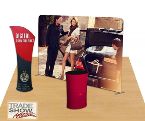 10ft Straight Portable Fabric Tension Exhibition Display System- Style B (With Graphic) 10ft Straight Portable Fabric Tension Exhibition Display System- Style B (With Graphic)