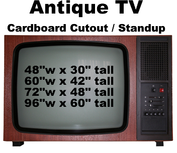 Antique TV Cardboard Cutout Standup Prop Antique TV Cardboard Cutout Standup Prop