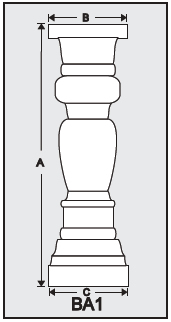 BA1 - Architectural Foam Shape - Baluster BA1 - Architectural Foam Shape - Baluster