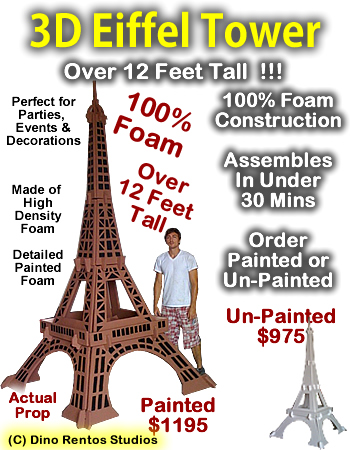 Big 3D Eiffel Tower Foam Display Prop Big 3D Eiffel Tower Foam Display Prop