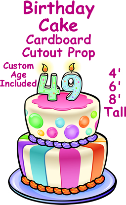 Birthday Cake Cardboard Cutout Standup Prop