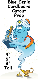 Blue Genie Cardboard Cutout Standup Prop Blue Genie Cardboard Cutout Standup Prop