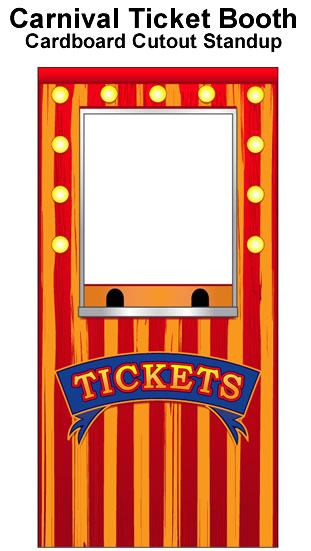 Carnival Ticket Booth Photo Cardboard Cutout Standup Prop