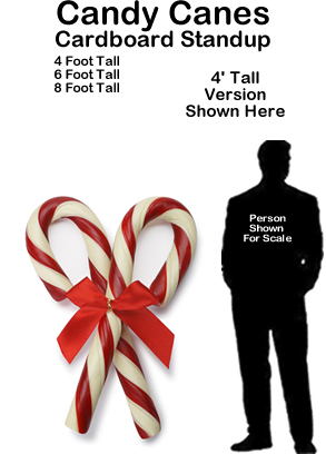 Candy Canes Cardboard Cutout Standup Prop Candy Canes Cardboard Cutout Standup Prop