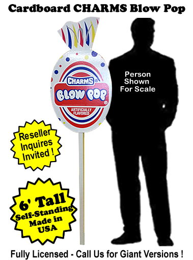 Charms Blow Pop Cardboard Cutout Standup Prop - Self Standing Charms Blow Pop Cardboard Cutout Standup Prop - Self Standing
