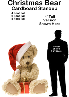 Christmas Bear Cardboard Cutout Standup Prop Christmas Bear Cardboard Cutout Standup Prop