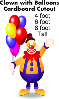 Clown with Balloons Cardboard Cutout Standup Prop Clown with Balloons Cardboard Cutout Standup Prop