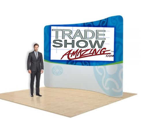 10 FT Curved Back Wall Display with Custom Fabric Graphic 10 FT Curved Back Wall Display with Custom Fabric Graphic