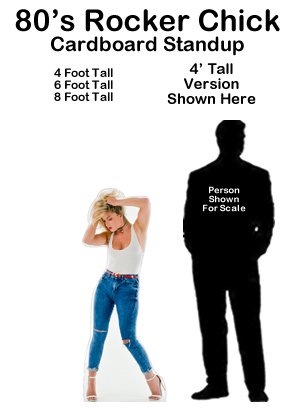 80s Rocker Chick Cardboard Cutout Standup Prop 80s Rocker Chick Cardboard Cutout Standup Prop