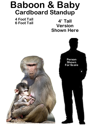 Baboon & Baby Cardboard Cutout Standup Prop Baboon & Baby Cardboard Cutout Standup Prop