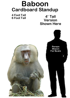 Baboon Cardboard Cutout Standup Prop Baboon Cardboard Cutout Standup Prop