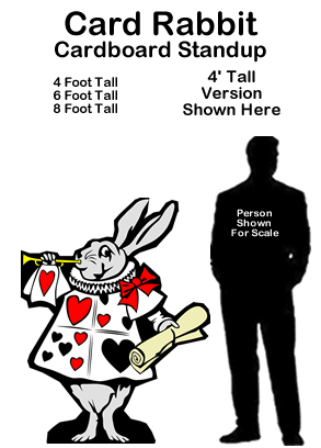 Card Rabbit Cardboard Cutout Standup Prop - Alice In Wonderland Card Rabbit Cardboard Cutout Standup Prop - Alice In Wonderland