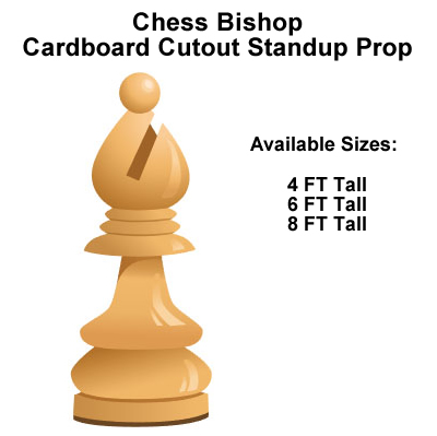 Chess Bishop Wood Cardboard Cutout Standup Prop Chess Bishop Wood Cardboard Cutout Standup Prop