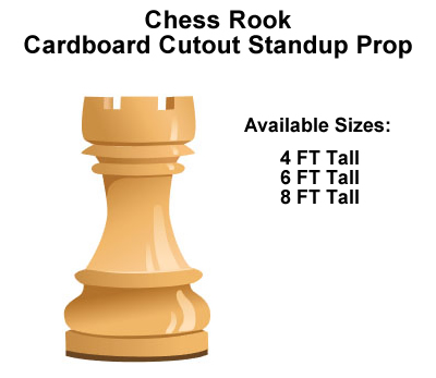 Chess Rook Wood Cardboard Cutout Standup Prop Chess Rook Wood Cardboard Cutout Standup Prop