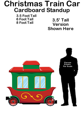 Christmas Train Car Cardboard Cutout Standup Prop Christmas Train Car Cardboard Cutout Standup Prop