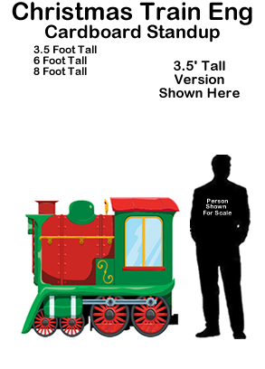 Christmas Train Engine Cardboard Cutout Standup Prop Christmas Train Engine Cardboard Cutout Standup Prop