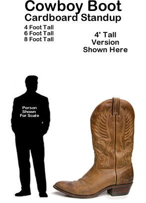 Cowboy Boot Cardboard Cutout Standup Prop Cowboy Boot Cardboard Cutout Standup Prop