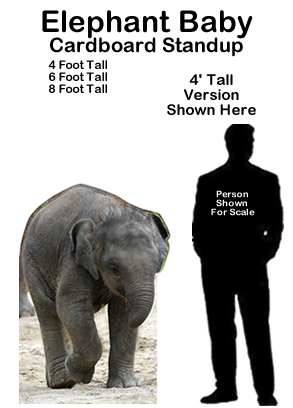 Elephant Baby Cardboard Cutout Standup Prop Elephant Baby Cardboard Cutout Standup Prop