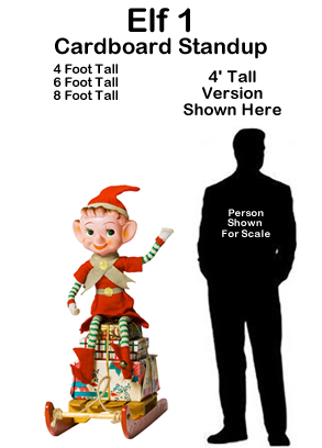 Christmas Elf 1 Cardboard Cutout Standup Prop Christmas Elf 1 Cardboard Cutout Standup Prop