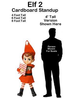 Christmas Elf 2 Cardboard Cutout Standup Prop Christmas Elf 2 Cardboard Cutout Standup Prop