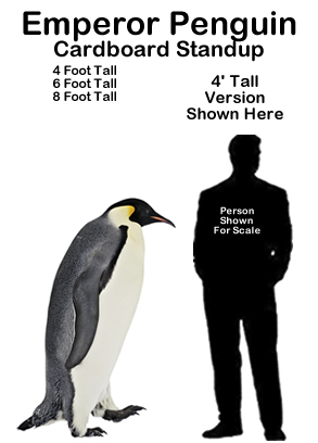 Emperor Penguin Cardboard Cutout Standup Prop Emperor Penguin Cardboard Cutout Standup Prop