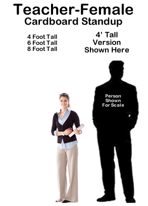 Teacher Female Cardboard Cutout Standup Prop Teacher Female Cardboard Cutout Standup Prop