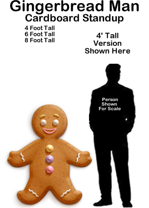 Gingerbread Man Cardboard Cutout Standup Prop Gingerbread Man Cardboard Cutout Standup Prop