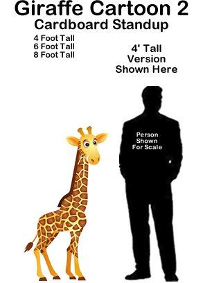 Giraffe Cartoon 2 Cardboard Cutout Standup Prop Giraffe Cartoon 2 Cardboard Cutout Standup Prop