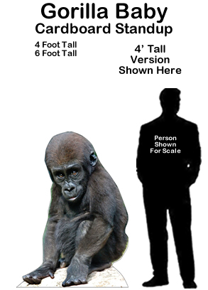 Gorilla Baby Cardboard Cutout Standup Prop Gorilla Baby Cardboard Cutout Standup Prop