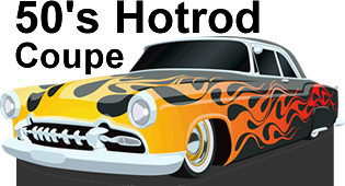 50's Hotrod Coupe Cardboard Cutout Standup Prop 50's Hotrod Coupe Cardboard Cutout Standup Prop